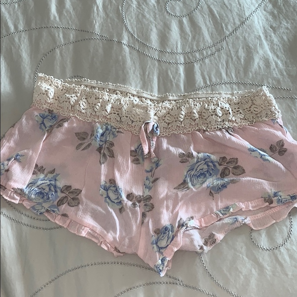 pink floral pj shorts
